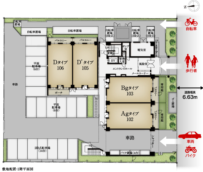 敷地配置・1階平面図